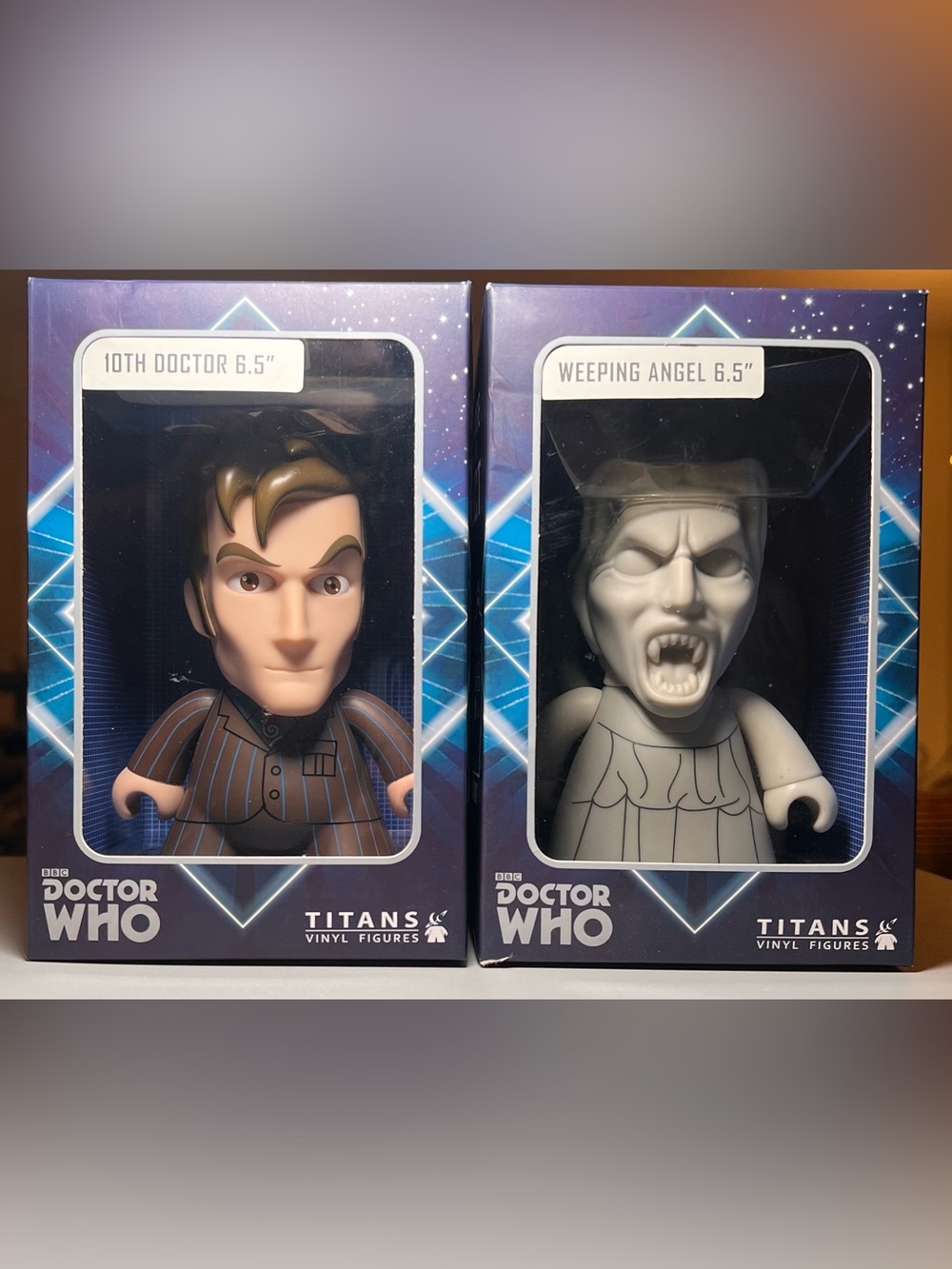 Doctor Who TITANS 6.5" Vinyl Figure Lot 10th Doctor & Weeping Angel New Sealed